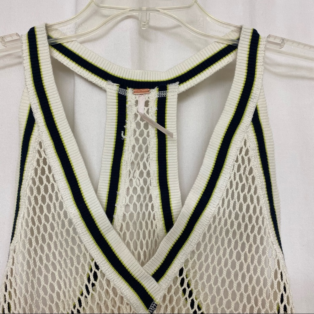FREE PEOPLE Mesh Cream Racerback Top - Picture 4 of 12